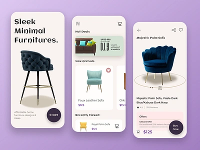 Mobile App - Furniture Ecommerce App app design chair dailyui dailyuichallenge design design trend ecommerce ecommerce app furniture furniture app glassmorphism graphic design landing page mobile app mobile ui ui ui design ui ux ux ux case study