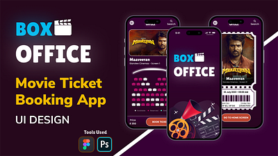 Movie Ticket Booking App - UI Design adobe photoshop app ui application ui design design figma figma prototype movie movie ticket booking app ticket booking app ui ui design uiux