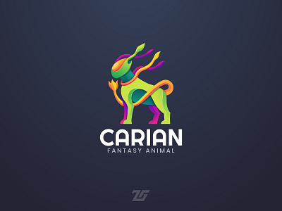 Carian "Fantasy Animal" 3d amazing logo animal art brand branding colorful creative design dog fantasy gradient logo graphic design green identity illustration logo logos modern symbol