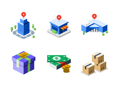 Isometric retail icons 3d boxes building city flat icons gift icon set icons isometric isometric icons mall pixel art poly present retail shop skyscraper storage store storefront