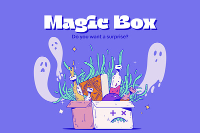 Magic Box 2d branding characterdesign design doodle graphic design illustraion magic packaging packaging design poster poster design ui