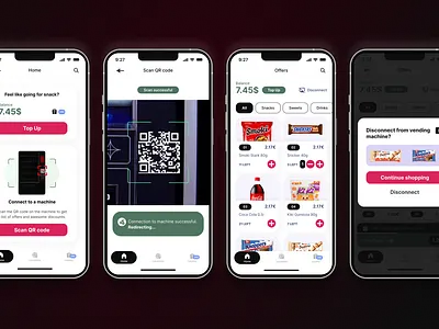 Vending machine App 🍫☕🍿 design good ui good ux goodux offers shopify shopping ui uiux user interface ux vending app vending machine app