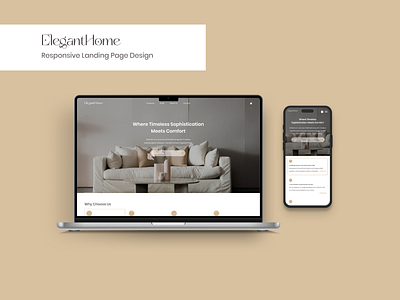 ElegantHome Responsive Landing Page case study case study design design desktop design figma figma design responsive design ui ui design uiux design web design