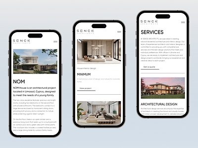 Mobile Website Design for SENCE app business concept landing page mobile simple ui ux website design