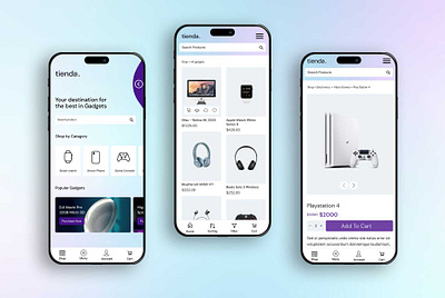 Tienda - Gadget Store Mobile App app application branding design ec ecommerce figma shop store ui ux