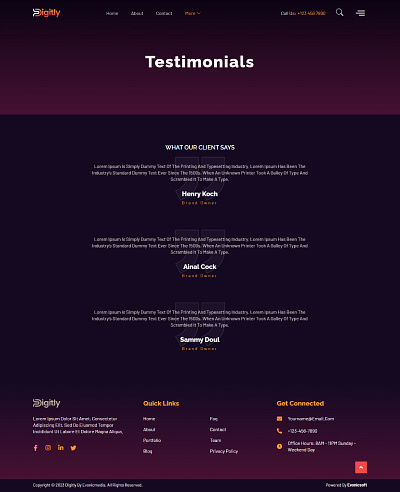 Testimonial section of Digital Service Agency Elementor kit branding business company corporate creating service design design idea design service digital digital agency digital marketing graphic design software startup tech ui ux website