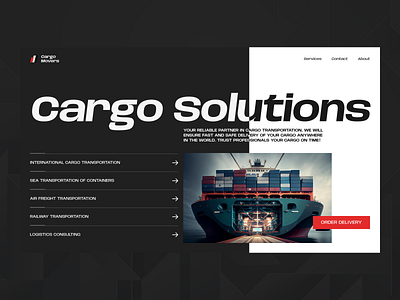 Cargo Delivery Website dark theme delivery design light theme logistics ui ux web