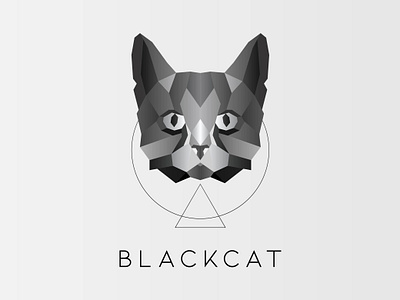 Black Cat Geometric Logo Design branding cat geometric cat logo geometric logo logo low poly polygonal logo