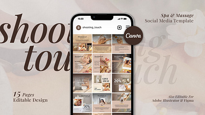 Shooting Touch - Instagram Template beauty brand branding design graphic design instagram instagram pack instagram post instagram stories instagram template marketing social media social media template spa ui