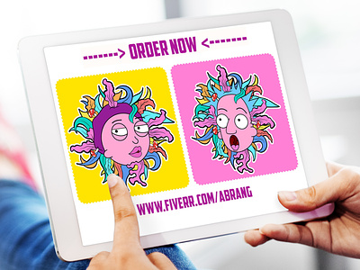 Redesign your favorite characters according to your own taste abrang animation cartoon character cartoon portrait character of rick and morty custom design design banner design character fiverr gig free mockup graphic design illustration order now pink background redesign rick and morty rick and morty drawing sitcom tv series 2013 website banner