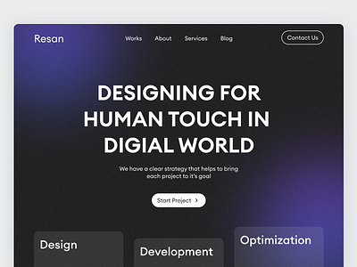 Resan • Digital Agency • Web Design design ui ui design uiux uiux design ux design web web design