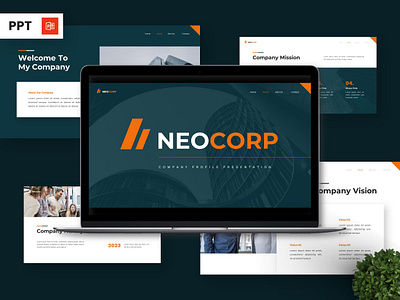 Neocorp - Powerpoint Templates blue entrepreneur portfolio powerpoint slide template