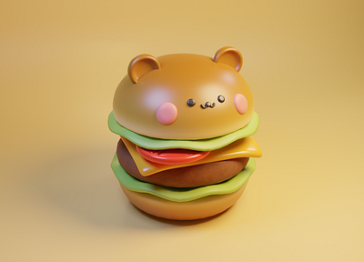 Bearburger 3d animation motion graphics ui