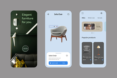 Furniture App Design (UI/UX) app app design design graphic design illustration typography ui ui ux design ux