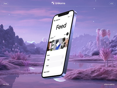 Unikorns - Feed 3d agency animation blog branding design feed graphic design mobile motion graphics studio ui unikorns ux website