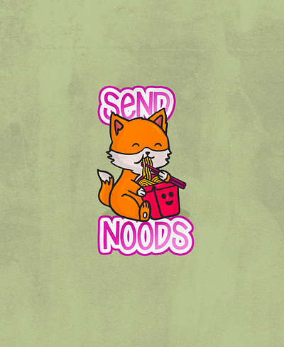 Send Noods animal cute fox illustration procreate