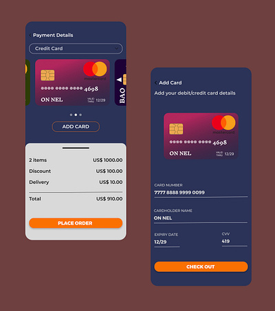 Credit Card Checkout Form graphic design ui ux app