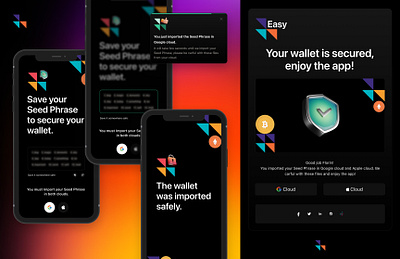 Easy Wallet - Import Seed Phrase banking blockchain crypto finance fintech mobile product design ui ux