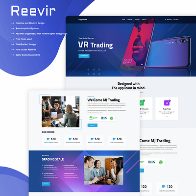 VR Trading Services Web Template design graphic design logo ui ux web website design