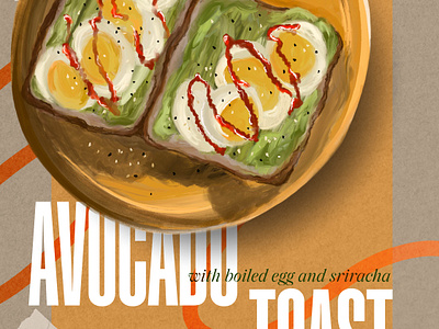 Avo toast brekky breakfast food foodillustration illustration procreate