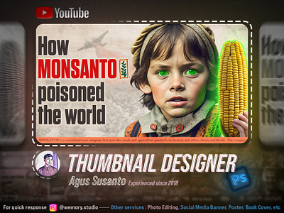 Thumbnail Design - Monsanto graphic design manipulation photoshop thumbnail youtube thumbnail