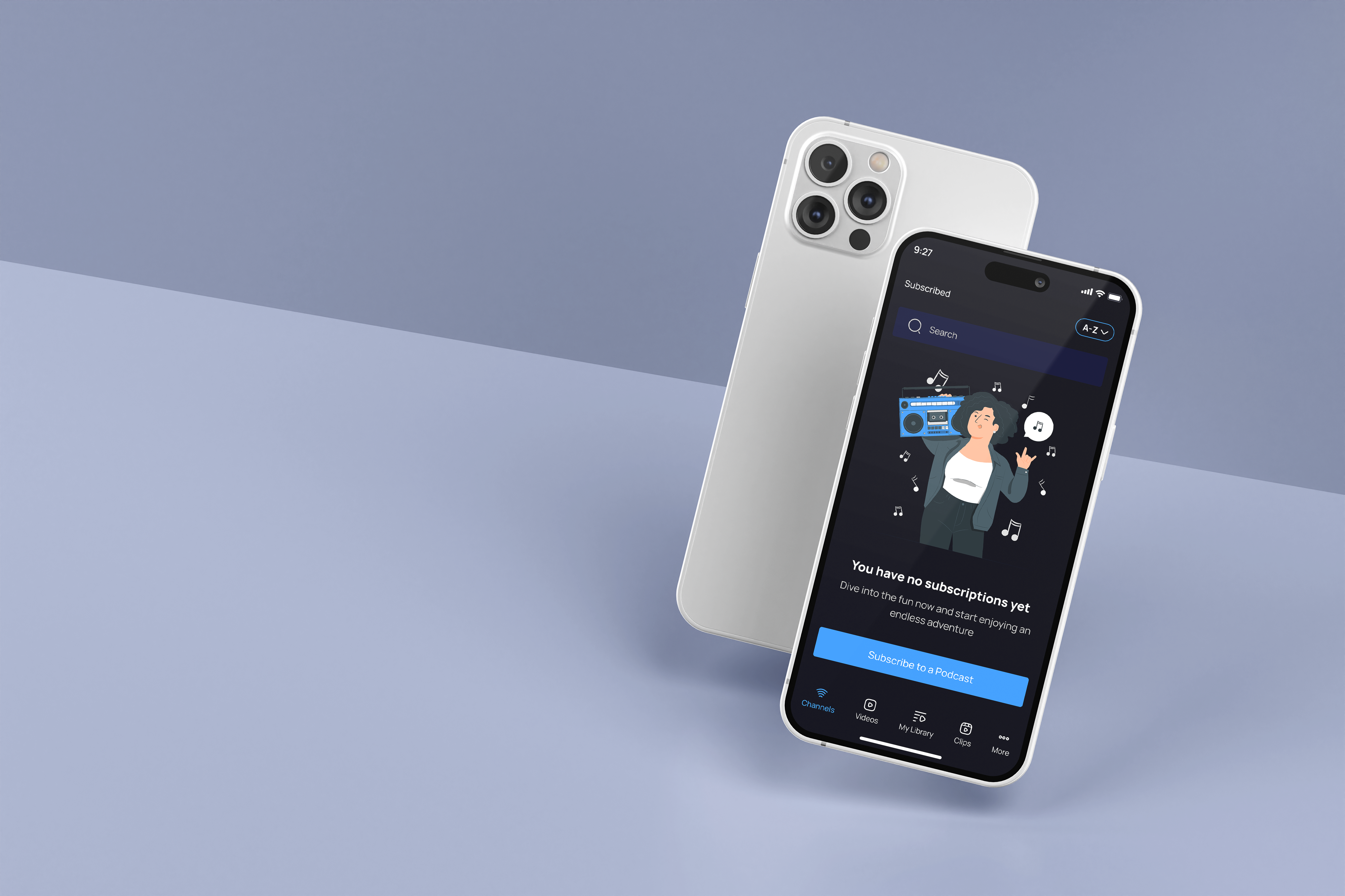Empty Space for a Podcast App app appdesign ui empty space emptyspace illustration mobile app music podcast podcast app podcasting app