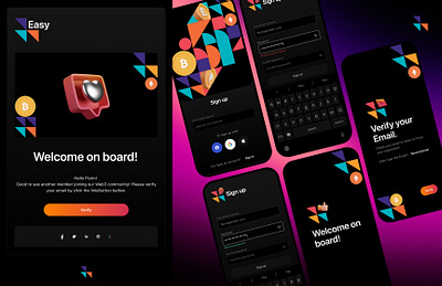 Easy Wallet - Onboarding banking blockchain crypto finance fintech mobile ui ux