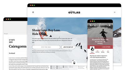 Oütlas: Share Gear. Buy Less. Ride More. branding concept strategy ui ux
