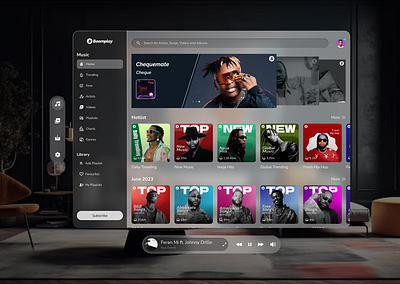Spatial UI Design Concept for Boomplay design spatial deesign spatial music ui spatial product design spatial ui spatial ui design ui ui design uiux
