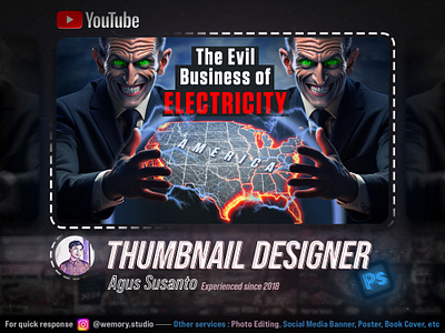 Thumbnail Design - Electricity graphic design manipulation photoshop thumbnail youtube thumbnail