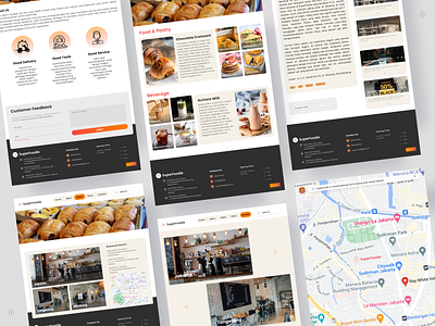 Website SuperFoodie adobe xd branding cafe design drink figms food landing page orange pastry resto ui ui design ux