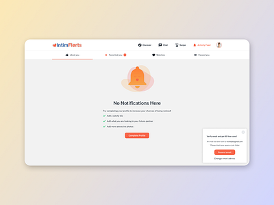 Notifications ui ux web design