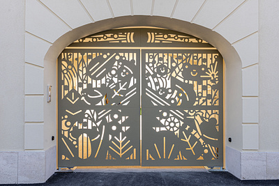 St. Anne's front door figurative illustration vector
