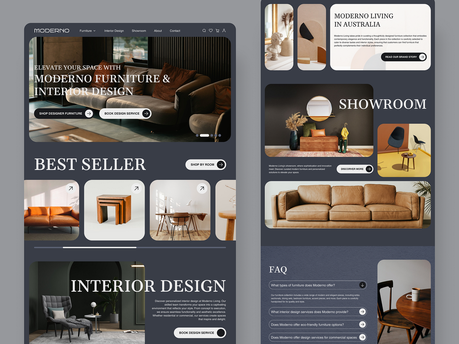 MODERNO - Furniture & Interior Design Studio Web Landing Page by Violet ...