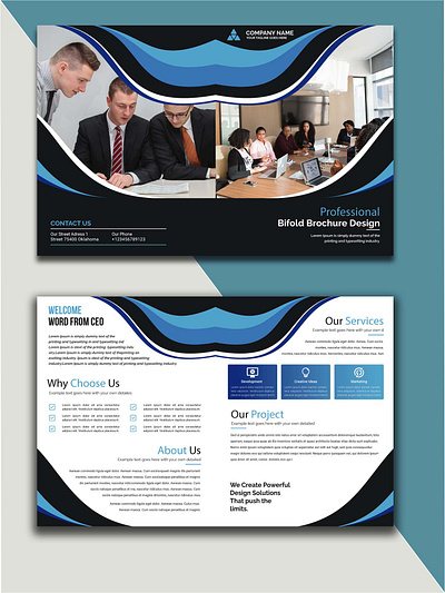 Business Bi-Fold Brochure Design business magazine vector