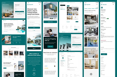 Squazzle - Accommodation Sharing Platform app design design home page landing page ui design ux web design