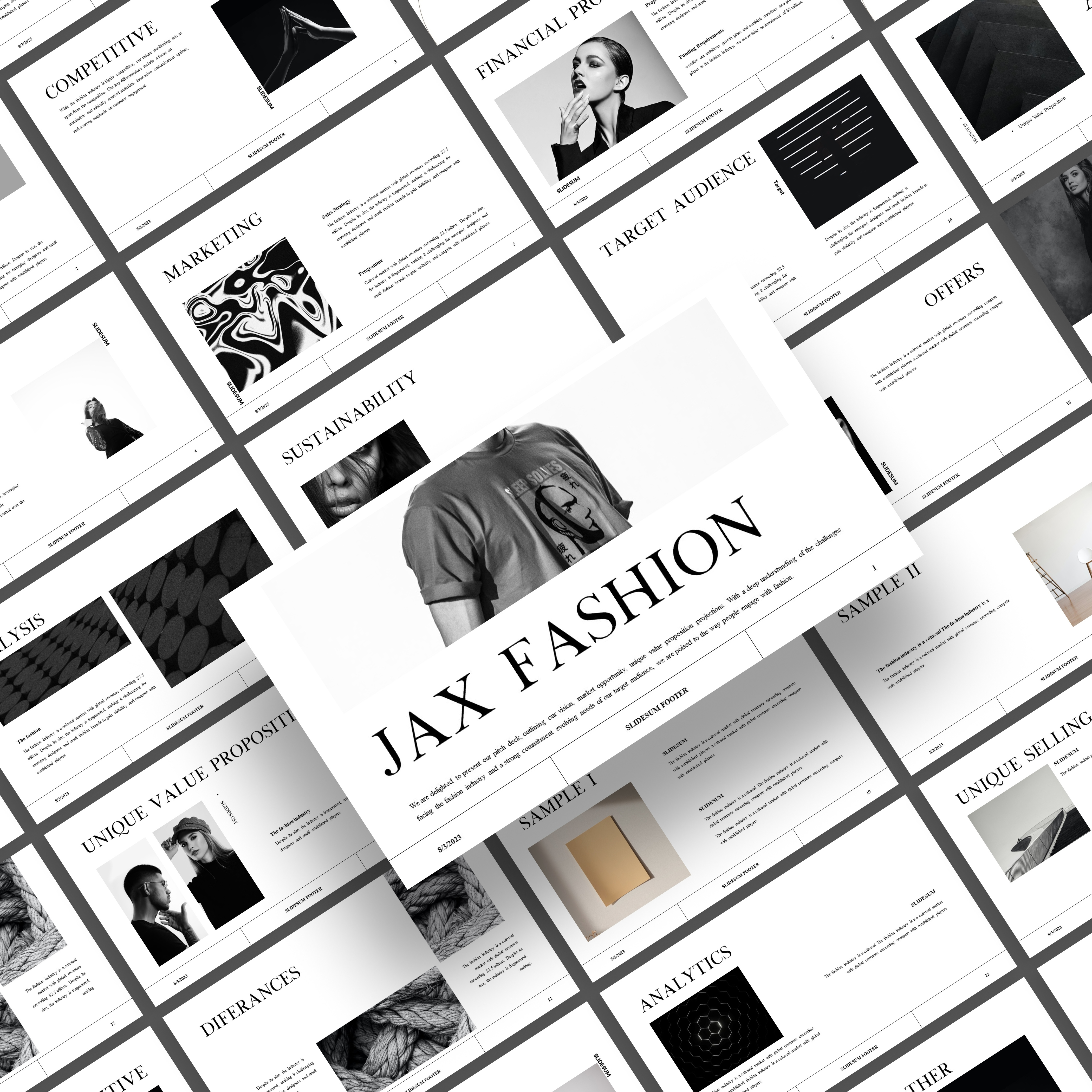 Fashion Presentation Design animated presentation animated slides black design branding clothing fashion presentation design google slide design graphic design illustration logo pitch deck powerpoint presentation design presentation design sales deck ui