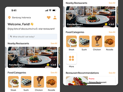 Restaurants Delivery App (Homepage) homepage mobile ui ux