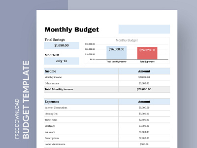 Monthly Budget Free Google Sheets Template budget docs document estimate excel financial forecast google income ms plan planner print printing sheet sheets spreadsheet table template templates