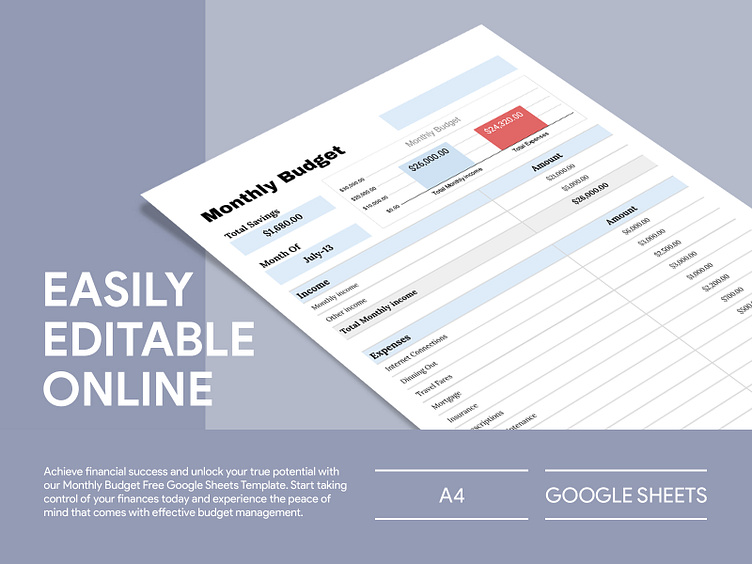 Monthly Budget Free Google Sheets Template by Free Google Docs Templates -  gdoc.io on Dribbble