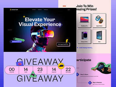 Jackpot Vault - Giveaway Page Template v1 3d ai animation ar design draw gadget giveaway giveaway landingpage landingpage lottary lucky draw motion graphics prize prize giveaway tech giveaway technology vr