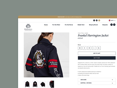 Whistledown Equestrian | Buy Page clothing e commerce e shop ecommerce horse product page shopify shopping ui ux website