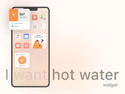 I want hot water widget concept design ios iphone ui ux widget