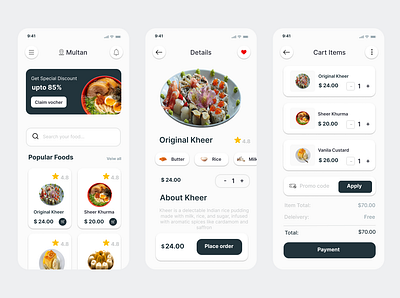 Sweet Food App appdesign ui uiux uiux design web design