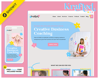 Krafted Website Showit Template branding design graphic design showit website design website template