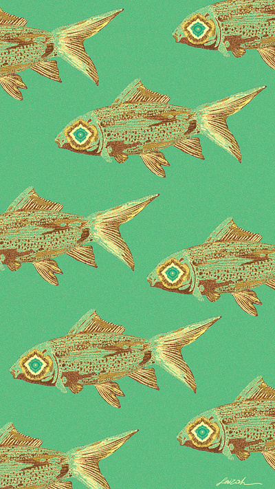 Fish wallpapers by Faizah fish fish illustration fish pattern illustration pattern design procreate wallpapers