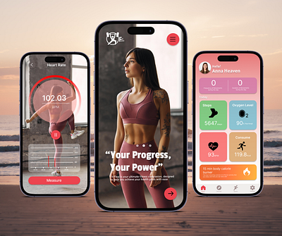 Fitness Tracking Mobile App UI Design figma fitness tracking gym app ios iphone 14 pro max mobile app ui ux