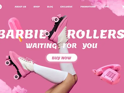 Rollers like barbie graphic design web web design website
