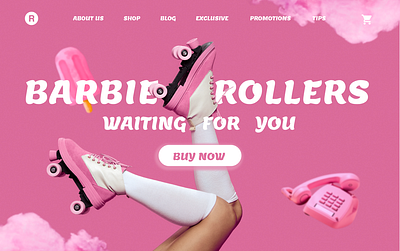 Rollers like barbie graphic design web web design website