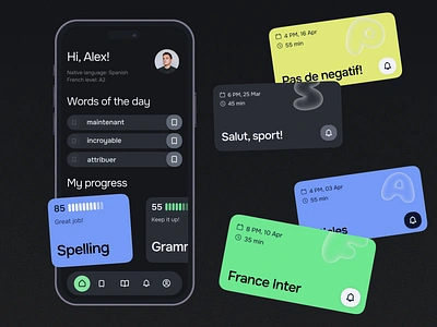 Language Learning Platform Mobile iOS App android animation app design design desire agency education edutech graphic design ios language learning learning app mobile app mobile design motion motion graphics ui ux